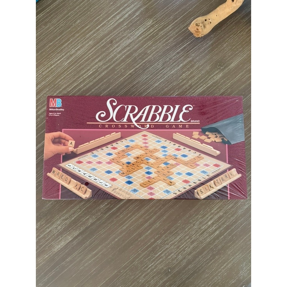 Vintage 1989 Scrabble Crossword Game Milton Bradley 4024 Factory Sealed New Wood